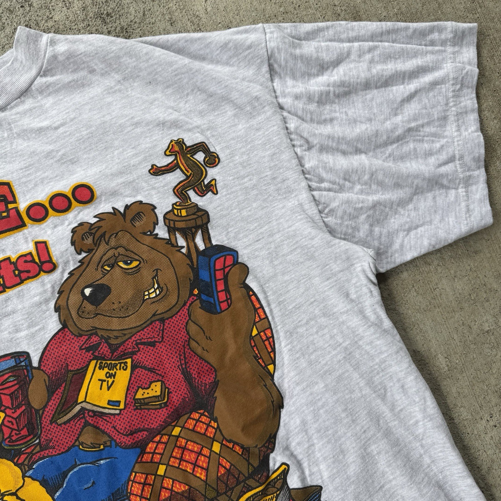 Vintage 90s Love Me Love My Bad Habits Bear Graphic Dad Joke T Shirt Mens XL gallery