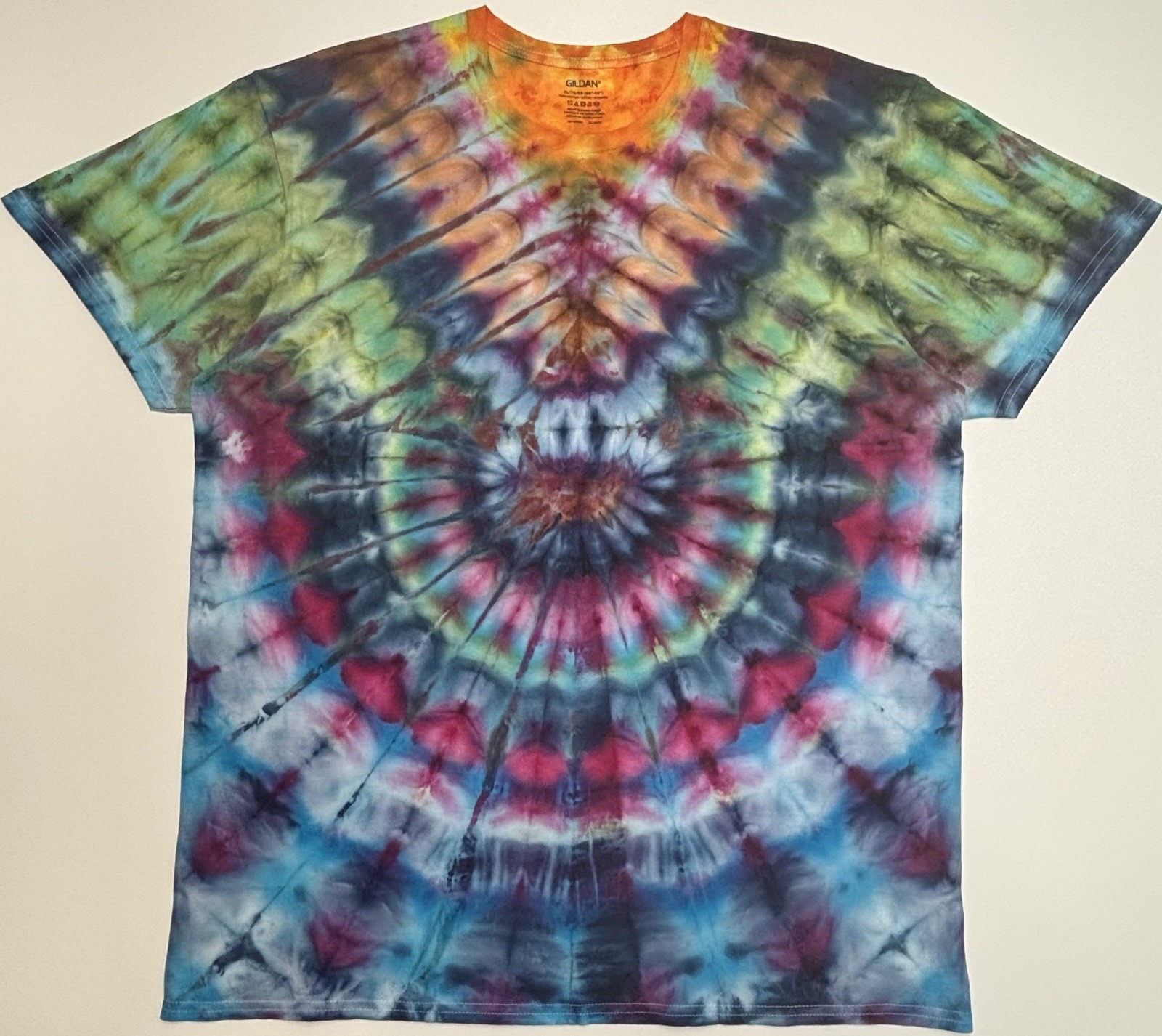 Handmade Ice Tie Dye Adult T-Shirt Unisex Size XL Multicolored Gildan Tee NEW gallery