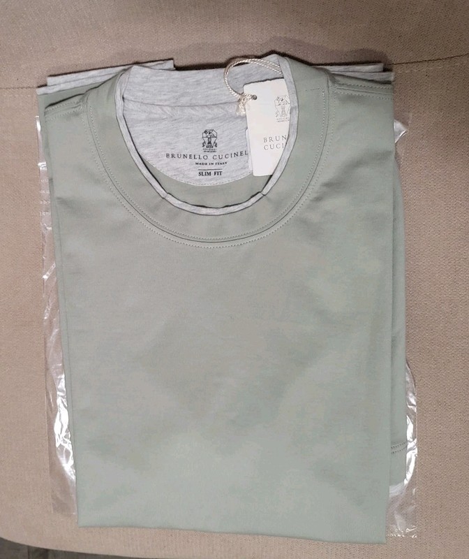 595$ BRUNELLO CUCINELLI MENS Layered Cotton Jersey T-Shirt Sz:US S/48EU gallery