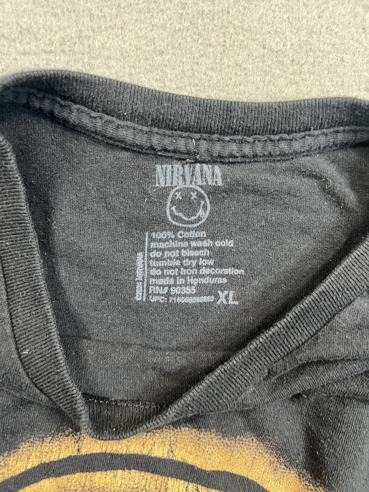 Nirvana Smiley Face Distressed T-Shirt Black XL Men 100% Cotton Grunge Style gallery