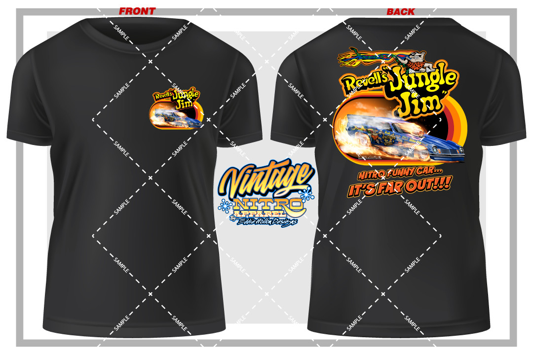 Jungle Jim Blue Vega on fire Vintage style T-Shirt (349) T-Shirt gallery