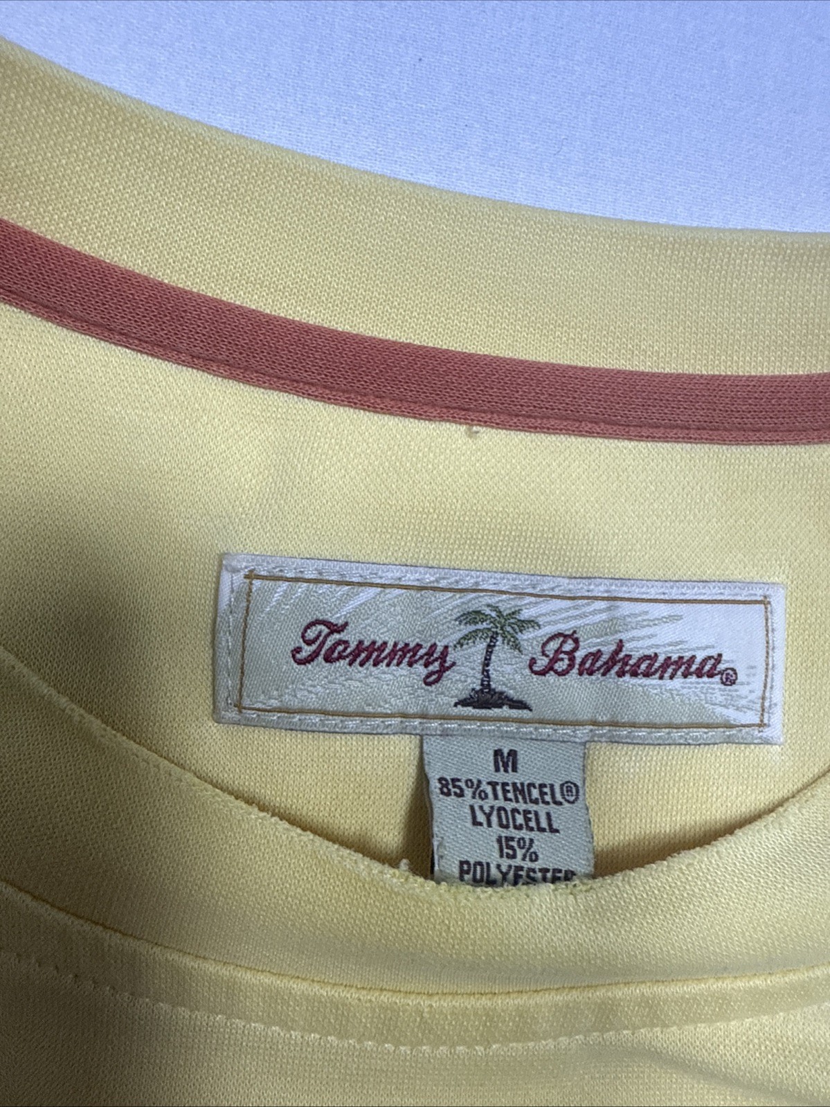 Tommy Bahama Shirt Men's M Yellow Tencel Lyocell Tee Shirt Crewneck gallery