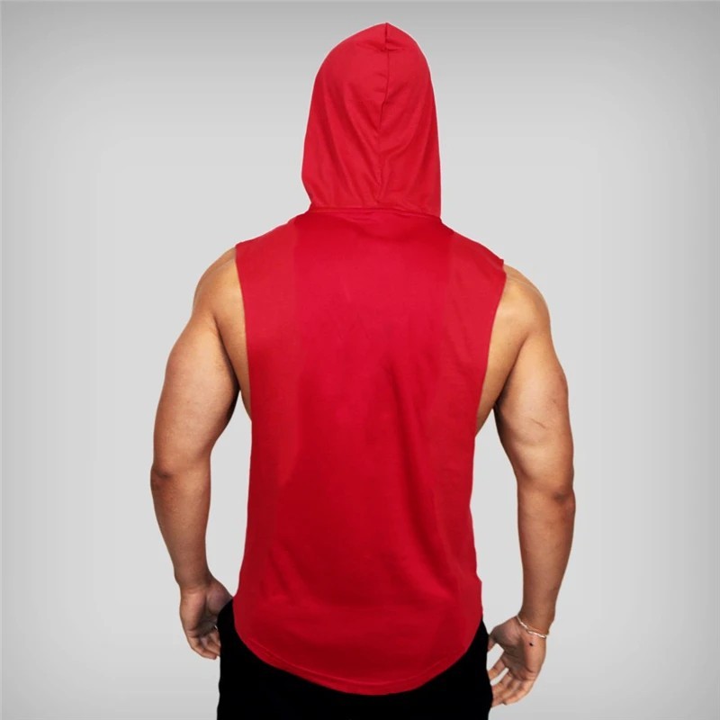 Men's Muscle Hoodies Sleeveless Tank Tops Gym Fitness Running Sport Vest T-Shirt gallery