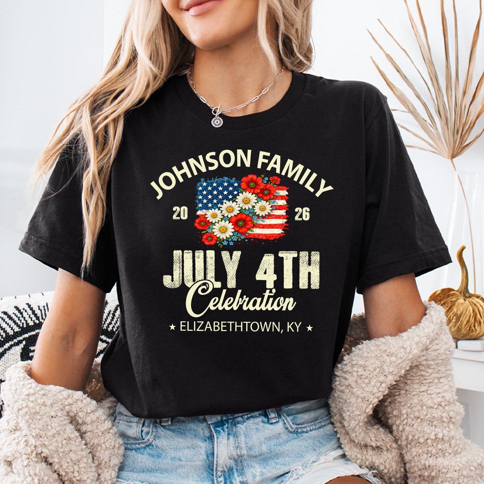 Personalized Family Reunion Shirt Custom Name July 4th Patriotic Flag Tee 2026 gallery