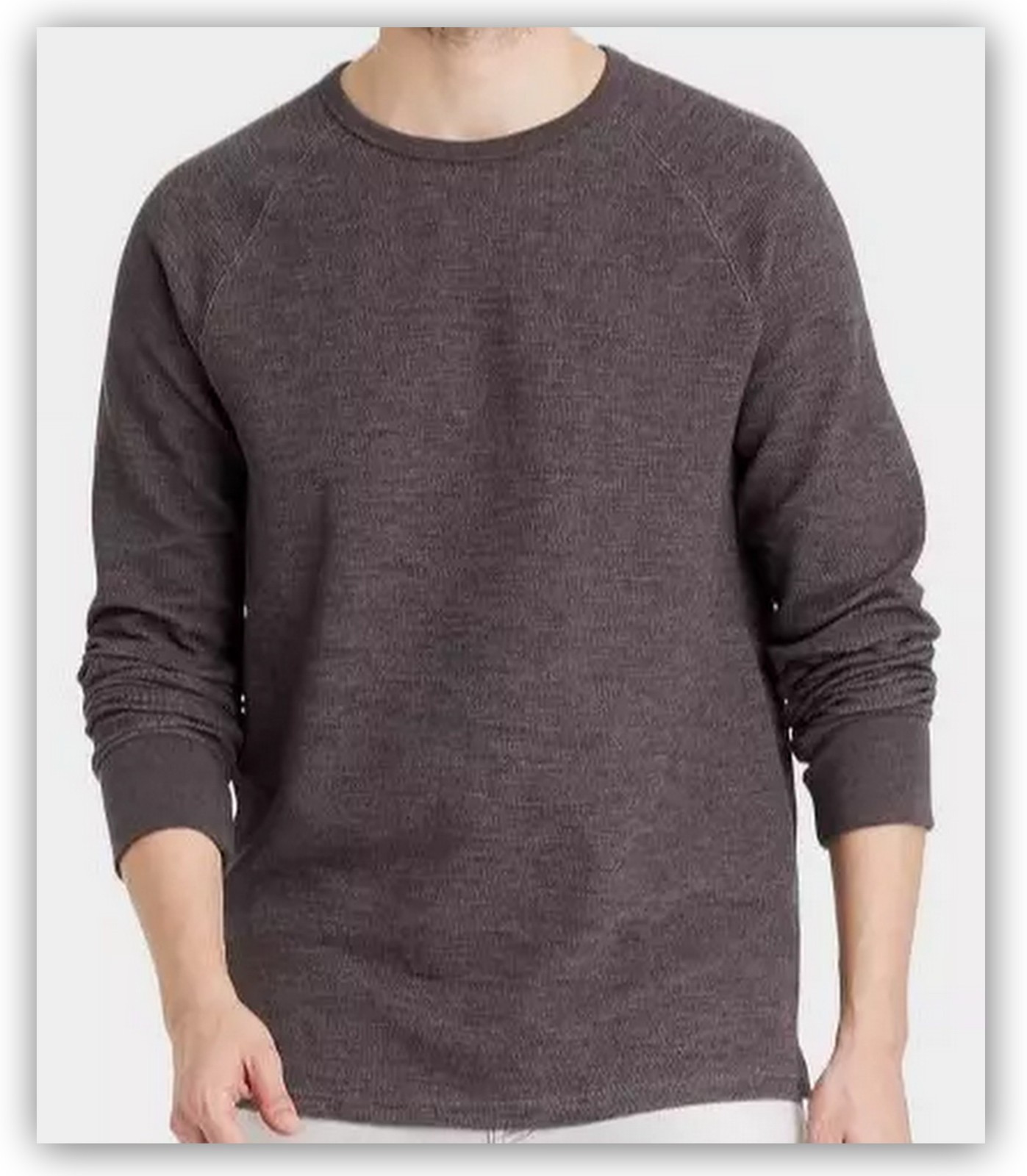 Men's Long Sleeve TEXTURED PULLOVER Shirts Crewneck Goodfellow gallery