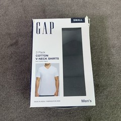 Gap Men’s 3-Pack V-Neck Undershirt Size Small S Cotton Classic-Fit Black T-Shirt