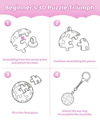 PieceRelax Care Bears 3D Puzzle Keychain 24 Plastic Pieces for Adults – Glitt…