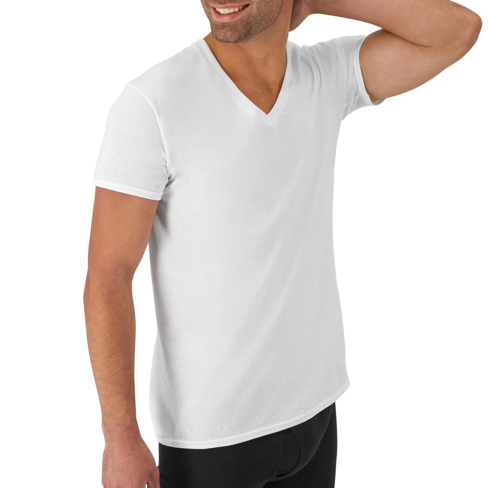 Hanes Mens Cotton, Moisturewicking Vneck Tee Undershirts, Multiple Packs And ... gallery