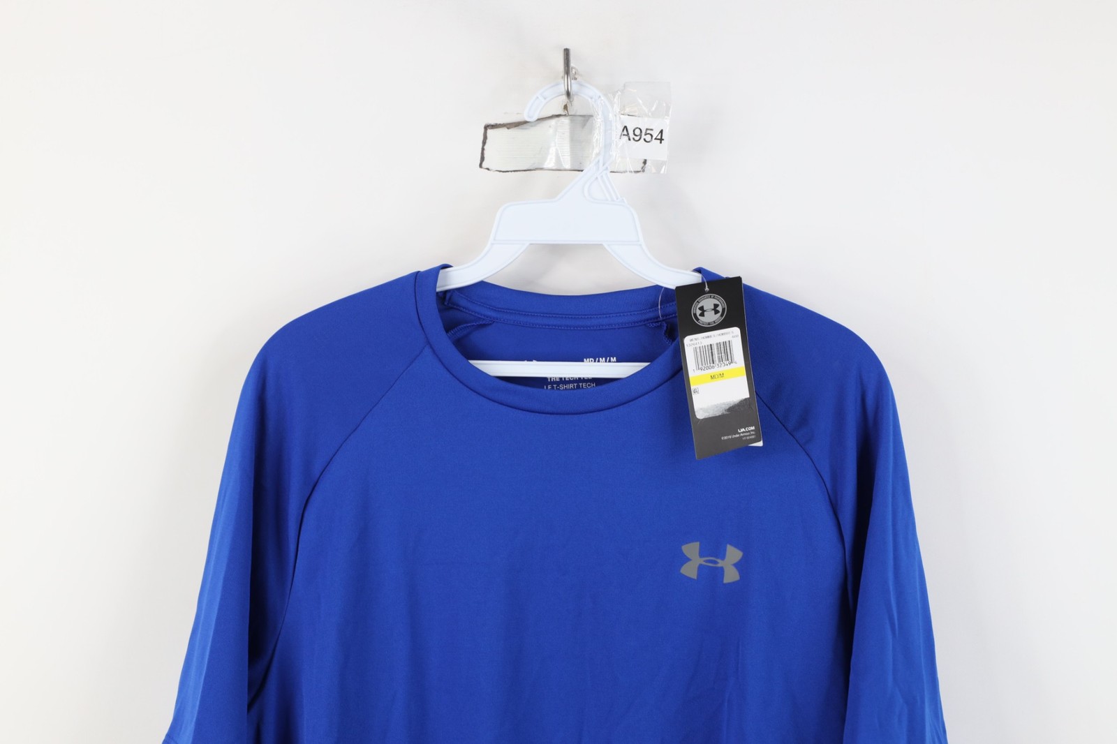 New Under Armour Mens Medium HeatGear Tech Running Jogging Gym T-Shirt Blue gallery