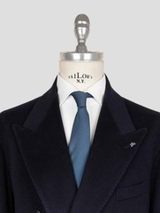 NEW TAGLIATORE BLUE CASHMERE DOUBLE BREASTED OVERCOAT US 46 – EU 56 TCE12