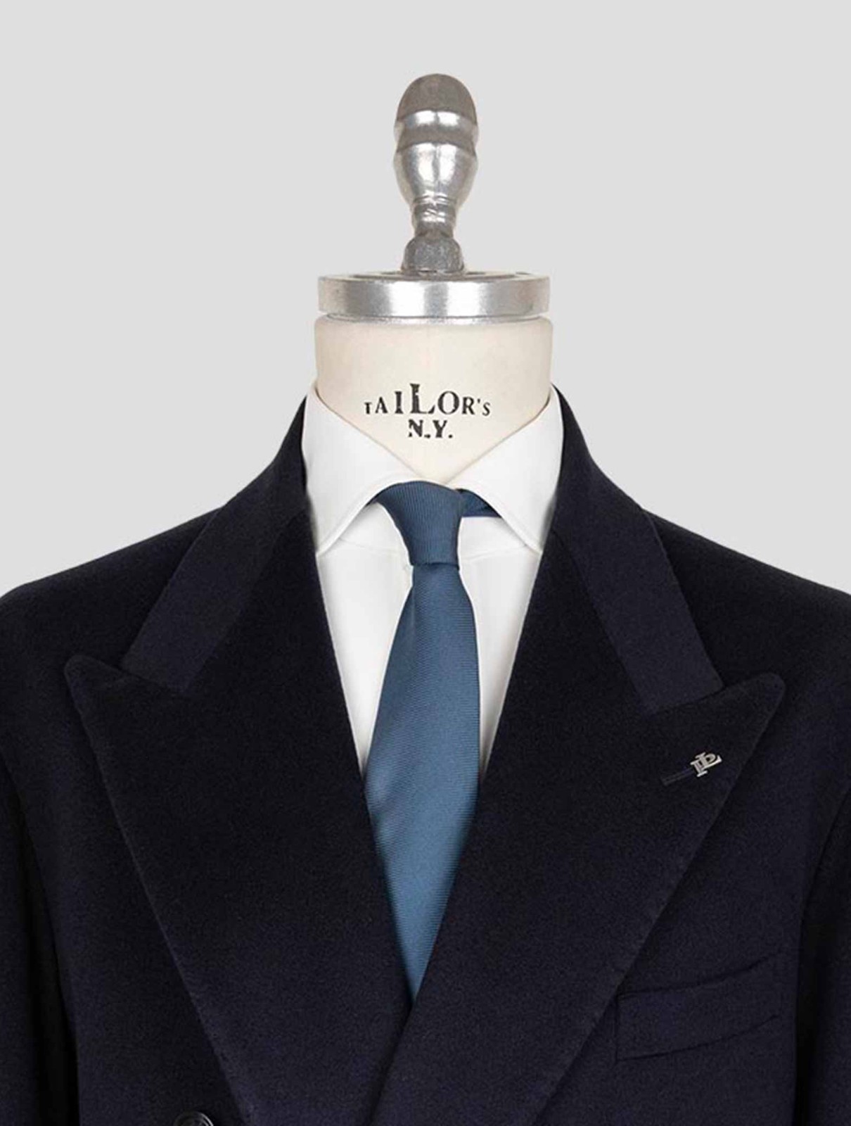 NEW TAGLIATORE BLUE CASHMERE DOUBLE BREASTED OVERCOAT US 46 - EU 56 TCE12 gallery