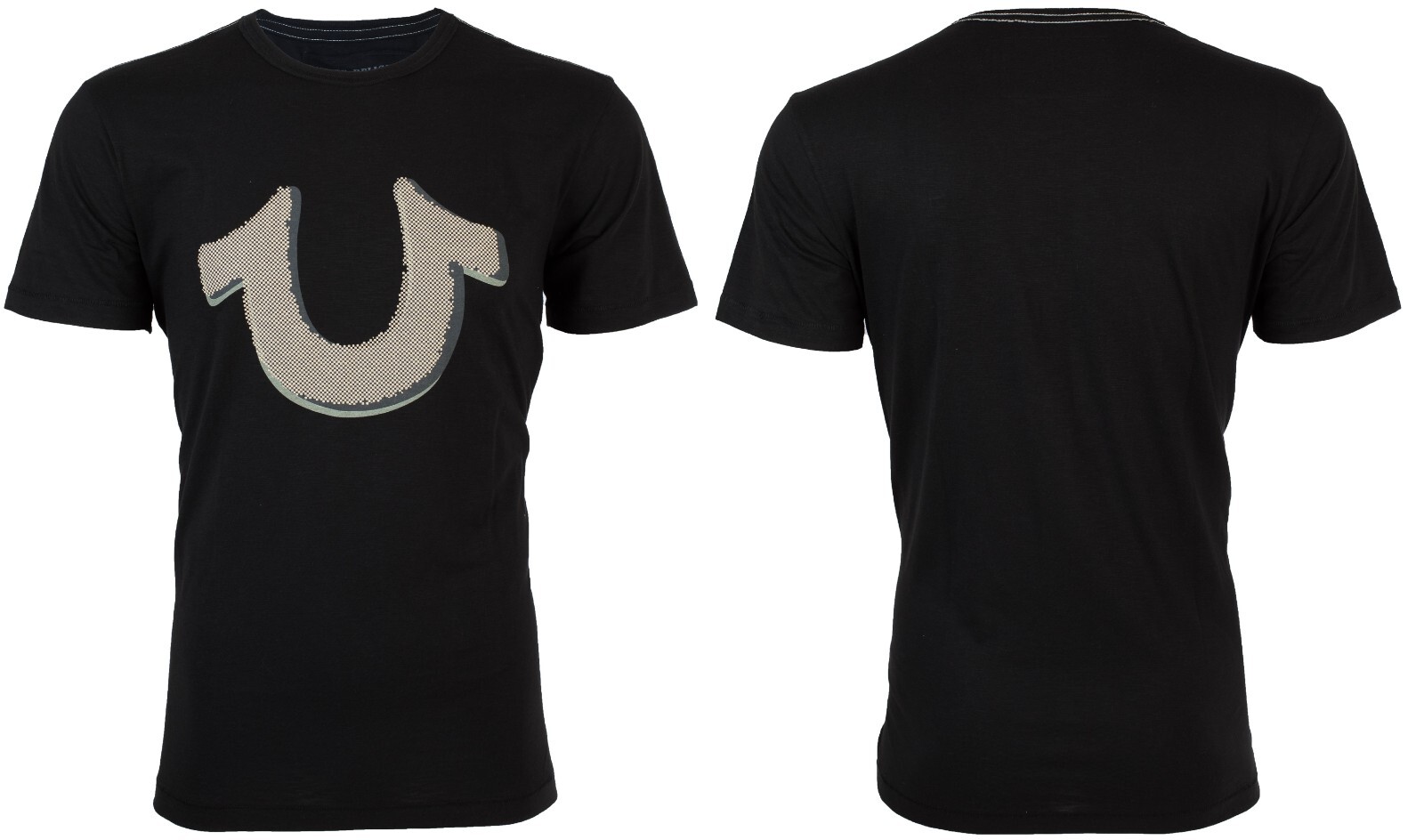 $69 TRUE RELIGION Black POP ART HORSESHOE Short Sleeve Designer Graphic T-shirt gallery