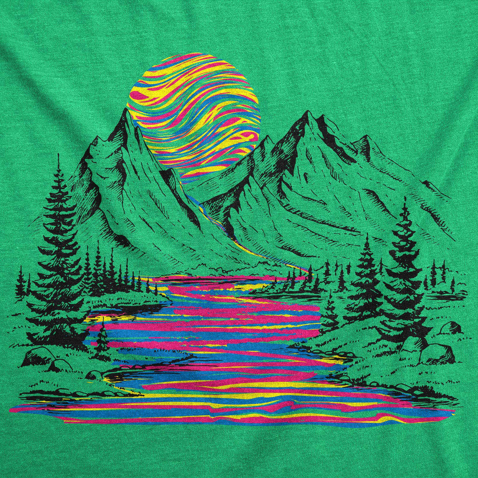 Mens Funny T Shirts Rainbow River Cool Nature Graphic Tee for Men gallery