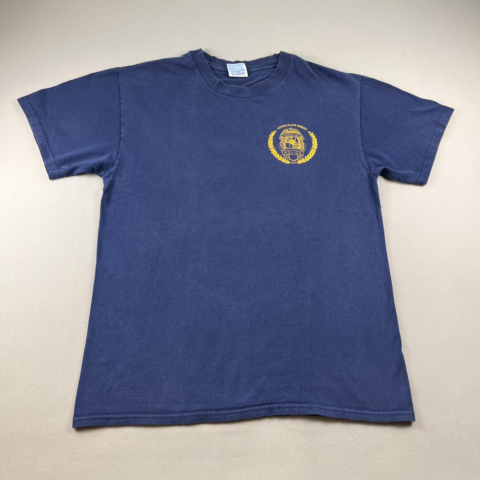 Vintage Honolulu Police Dept T-Shirt Mens Large Blue Hanes Hawaii Five-O USA 90s gallery