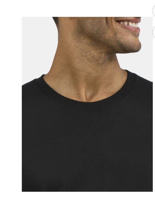 Athletic Works Men's Black Short Sleeve Cotton T-Shirt Size XL (46-48) NEW gallery