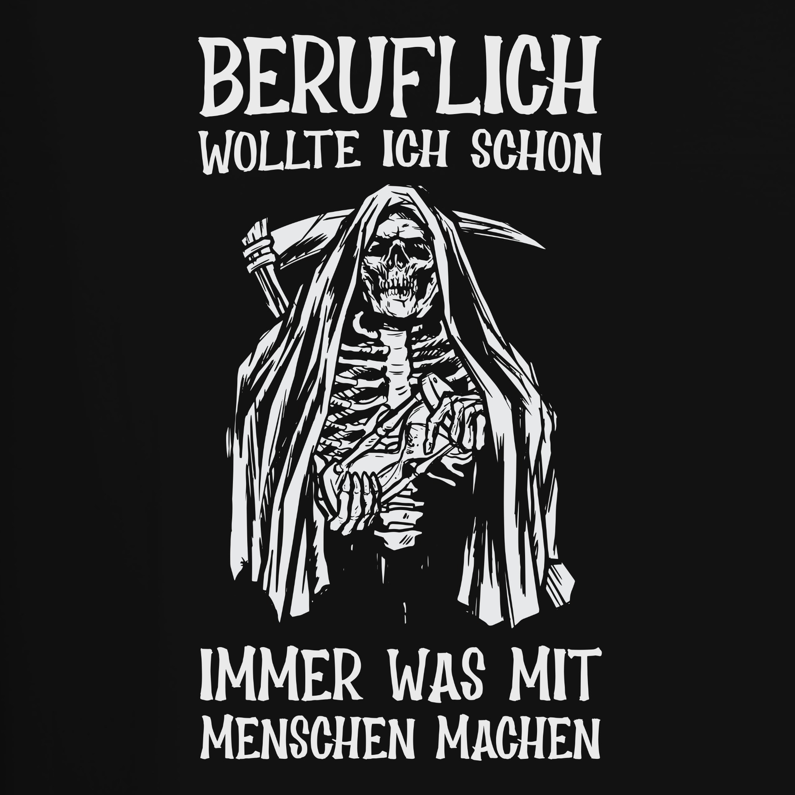 Professionally I Wanted to Work With People Grim Reaper Humor Dark Men's T-Shirt gallery