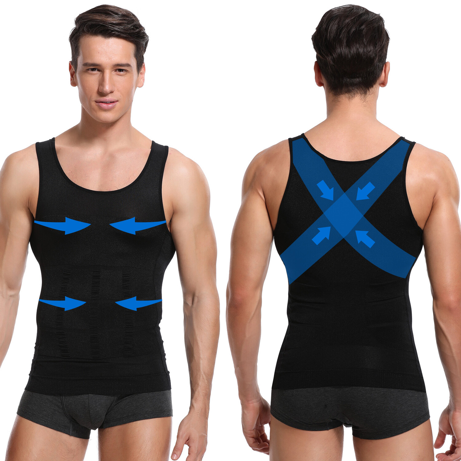 Men’s Seamless Slimming Body Shaper Vest Abdomen T-Shirt Compression Sport Tank