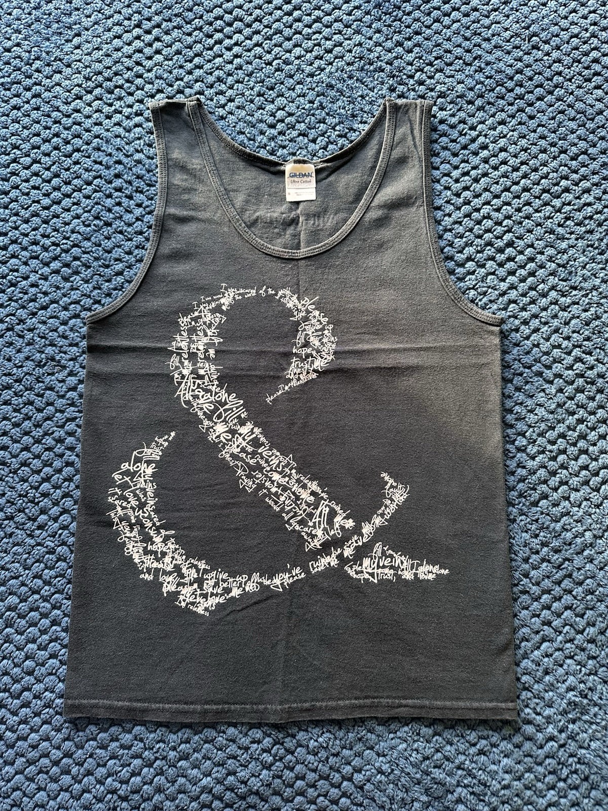 Gildan Ultra Cotton Of Mice & Men Band Graphic Gray Tank Top Scoop Neck S gallery