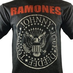 Ramones Men’s HEY HO LET’S GO Blitzkrieg Bop Band T-Shirt, Charcoal Gray