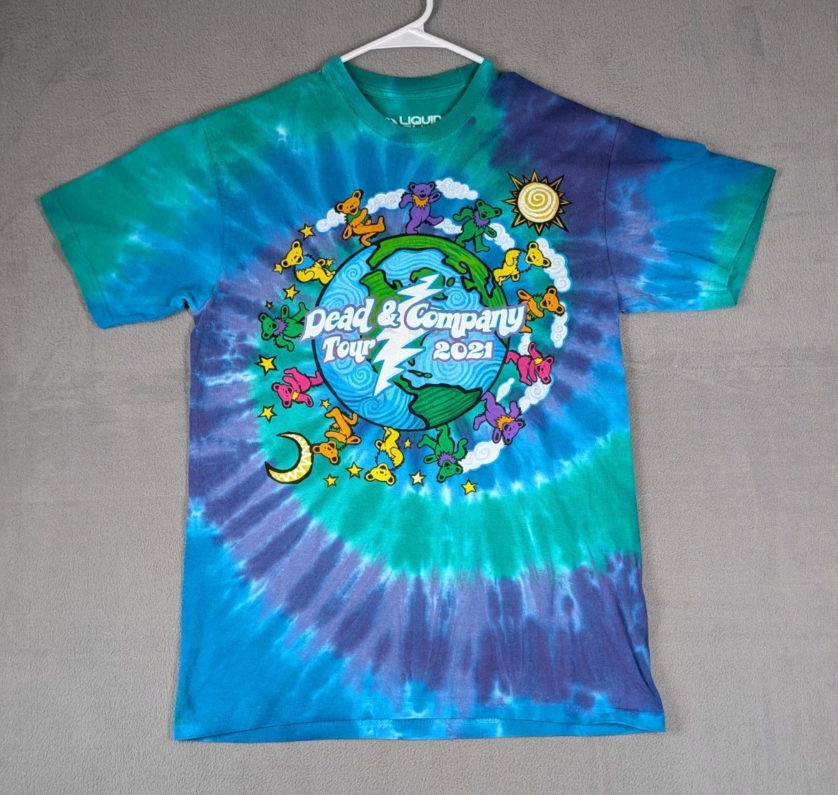 Dead And Company Mens Medium Blue Tie Dye Tour 2021 Grateful Dead Band Tee NWOT