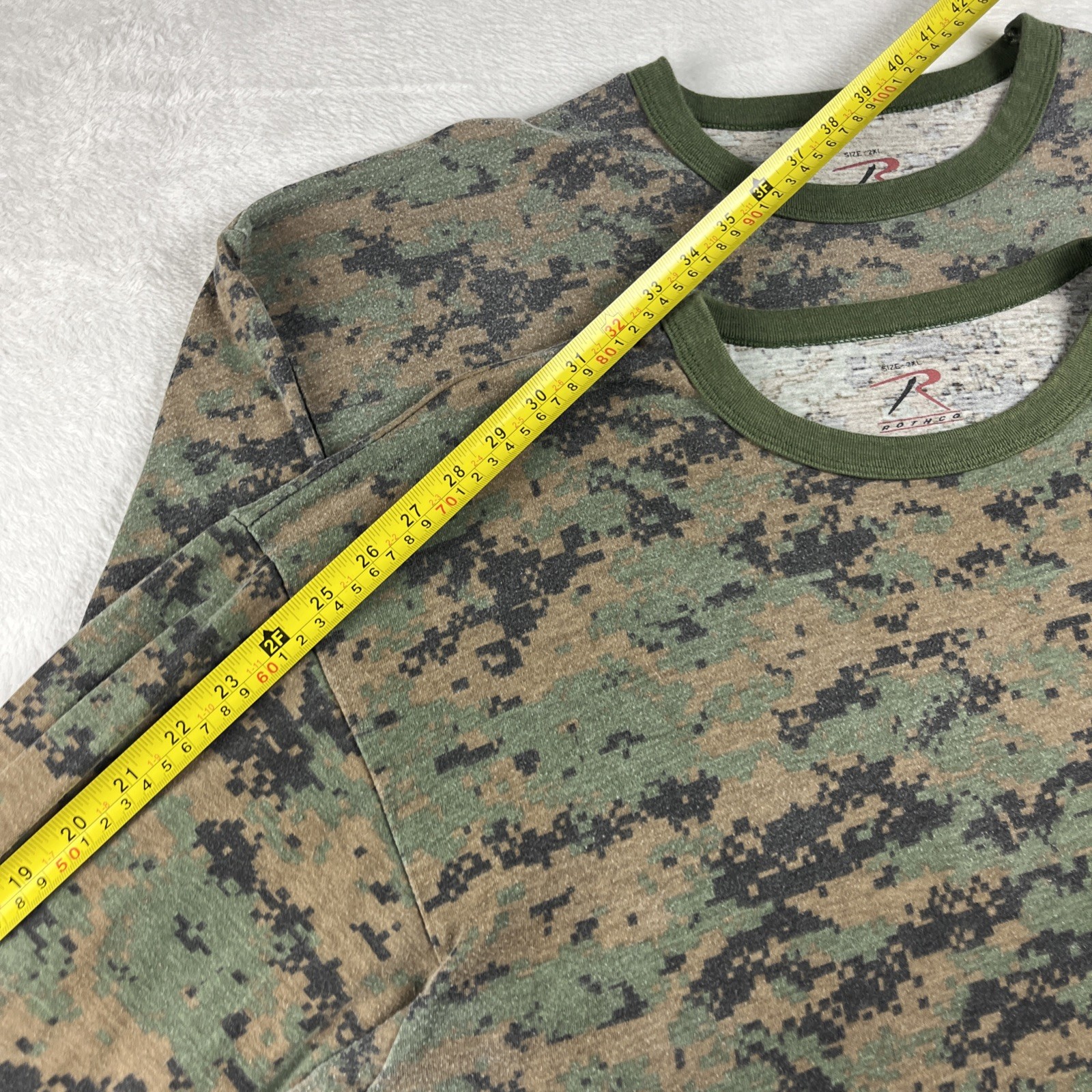 2 Rothco Woodland Digital Camo Shirt Men's Size 2XL Long Sleeve Jersey 5496 gallery