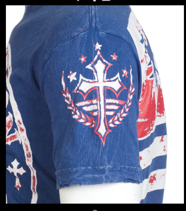 ARCHAIC by AFFLICTION American Flag CROSSED DEATH Short Sleeve Slim Fit T-shirt gallery