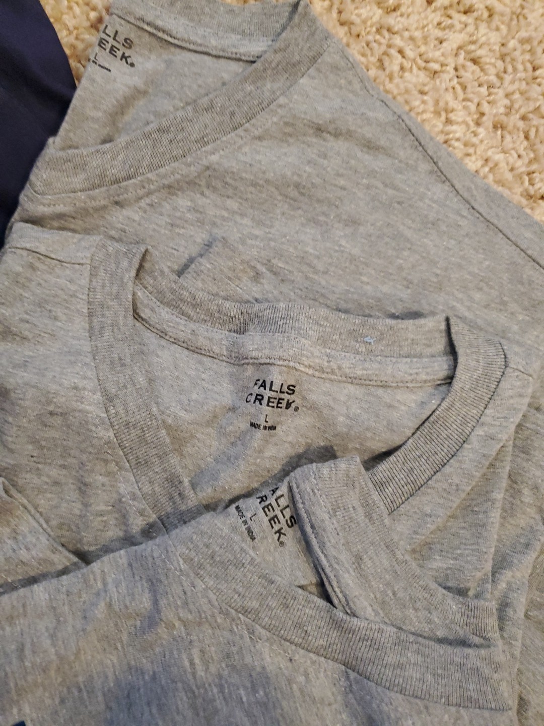 5 New With Tags Falls Creek Mens Tshirts Size Large.2 Are Crew Neck 3 Are V Neck gallery