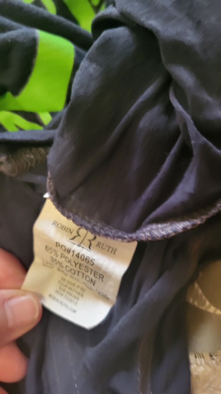 Robin Ruth Punta Cana Men's T-Shirt, Size L Green Black Semi sheer S Sleeve Vac gallery