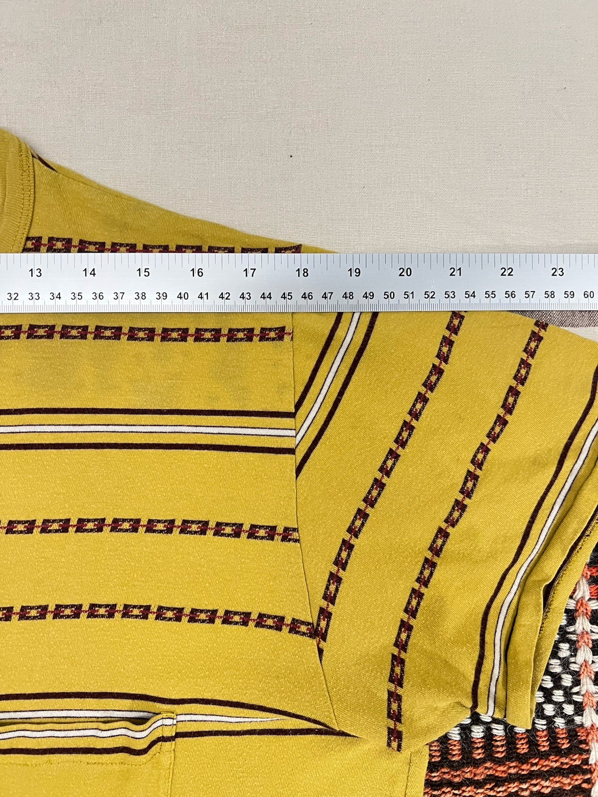 LVC T-Shirt L Levi's Vintage Clothing Casuals Chain Stripe Mustard Yellow 2013 gallery