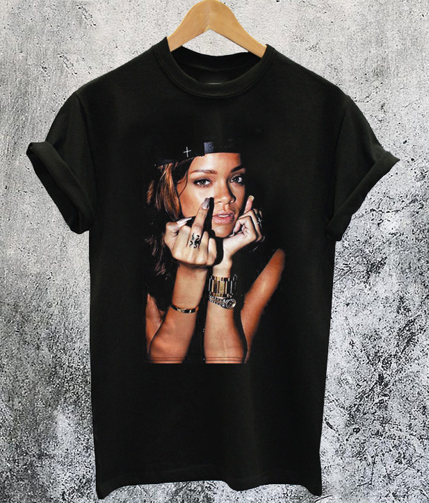 Rihanna One Sided Black Tee All Sizes S-5XL Men T-shirt 1F2666 gallery