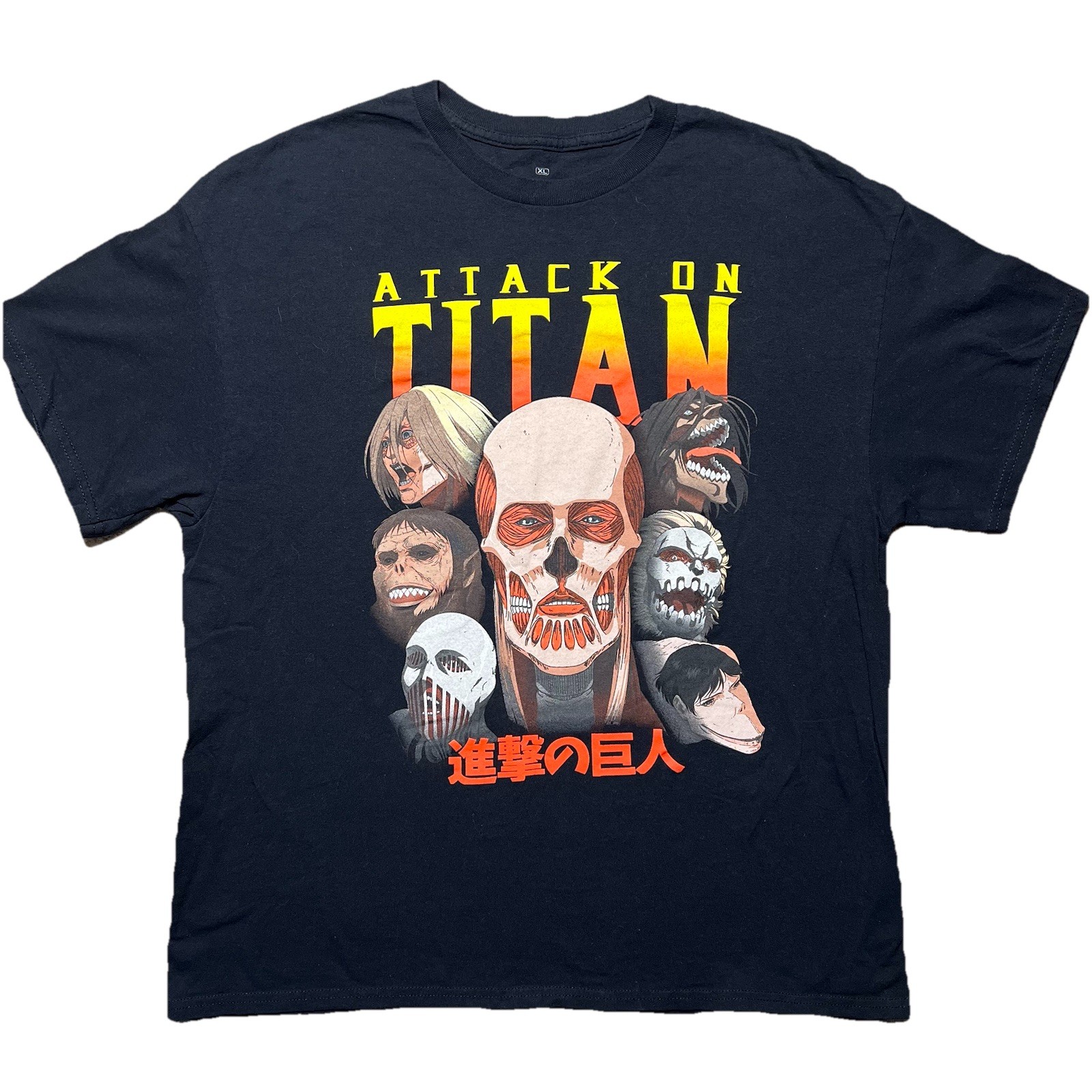 Attack On Titan T Shirt Mens XL Black Licensed Anime Graphic