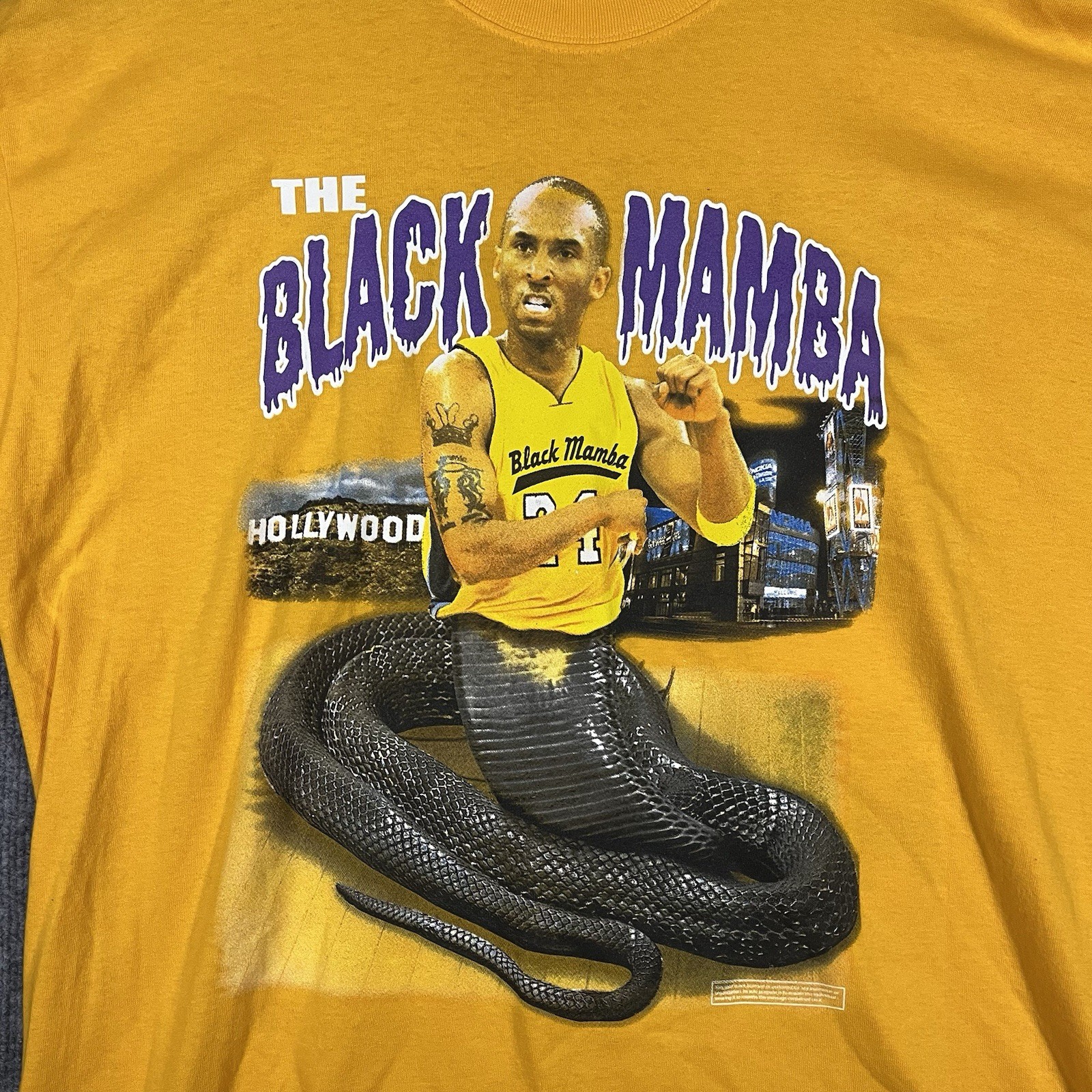 Vintage Kobe Bryant The Black Mamba Lakers T-Shirt Mens XL Rap Tee LA Snake Y2K gallery