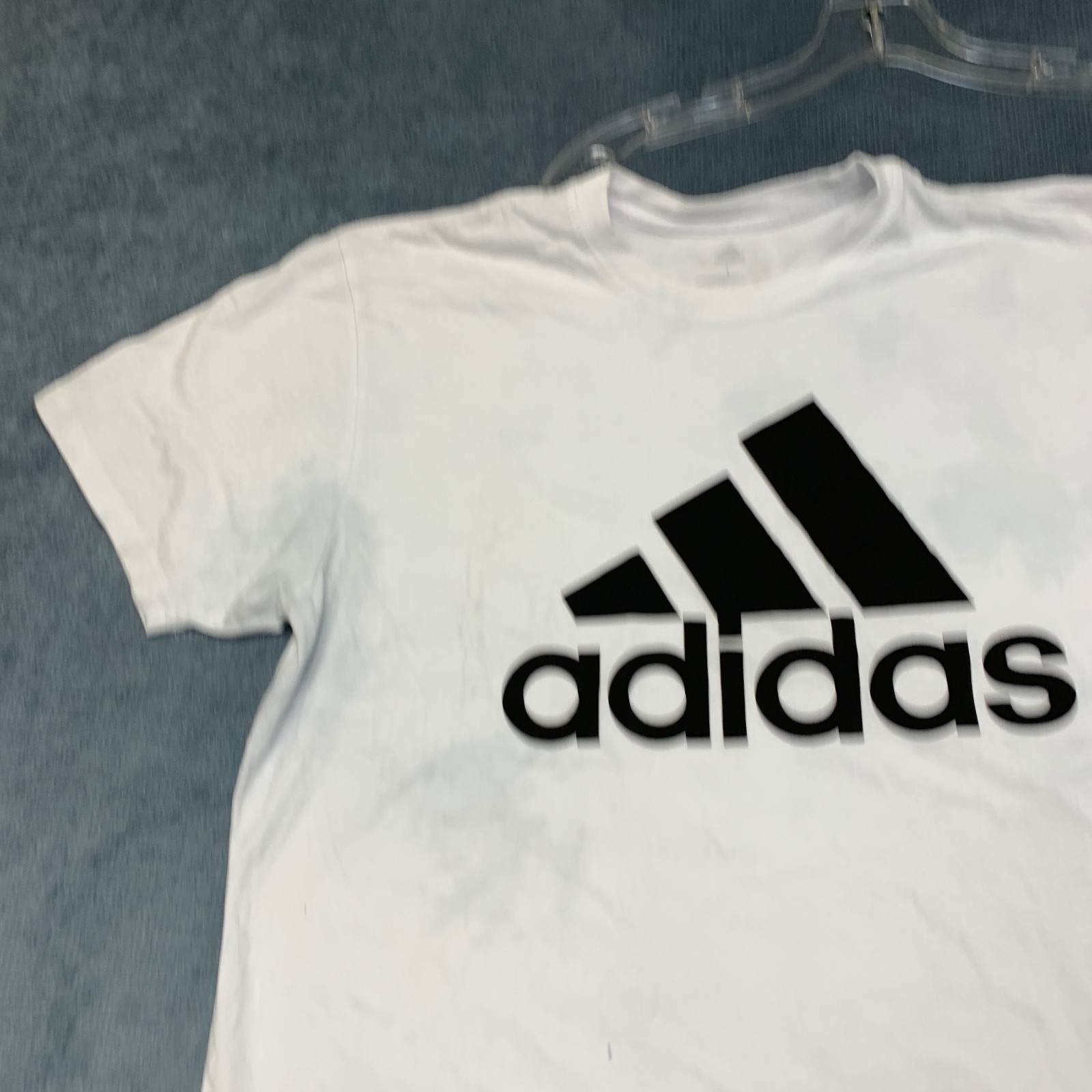 Adidas T Shirt Mens Large White Logo Short Sleeve Outdoor Travel Pullover Tee gallery