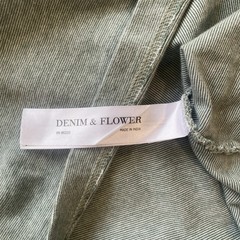 Denim & Flower Light Green White Stripe Contrasting Trim Beach Casual Men’s L