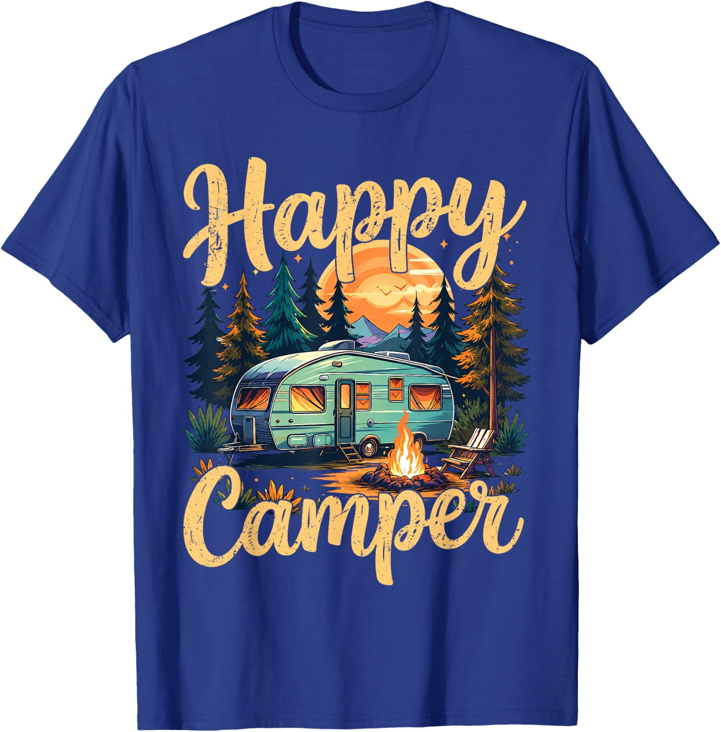 Happy Camper Funny Camping Campfire Toddler Boy Men Women T-Shirt gallery