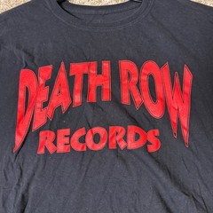 Death Row Records Graphic Tee Mens Large Black Red Logo Hip Hop T-Shirt