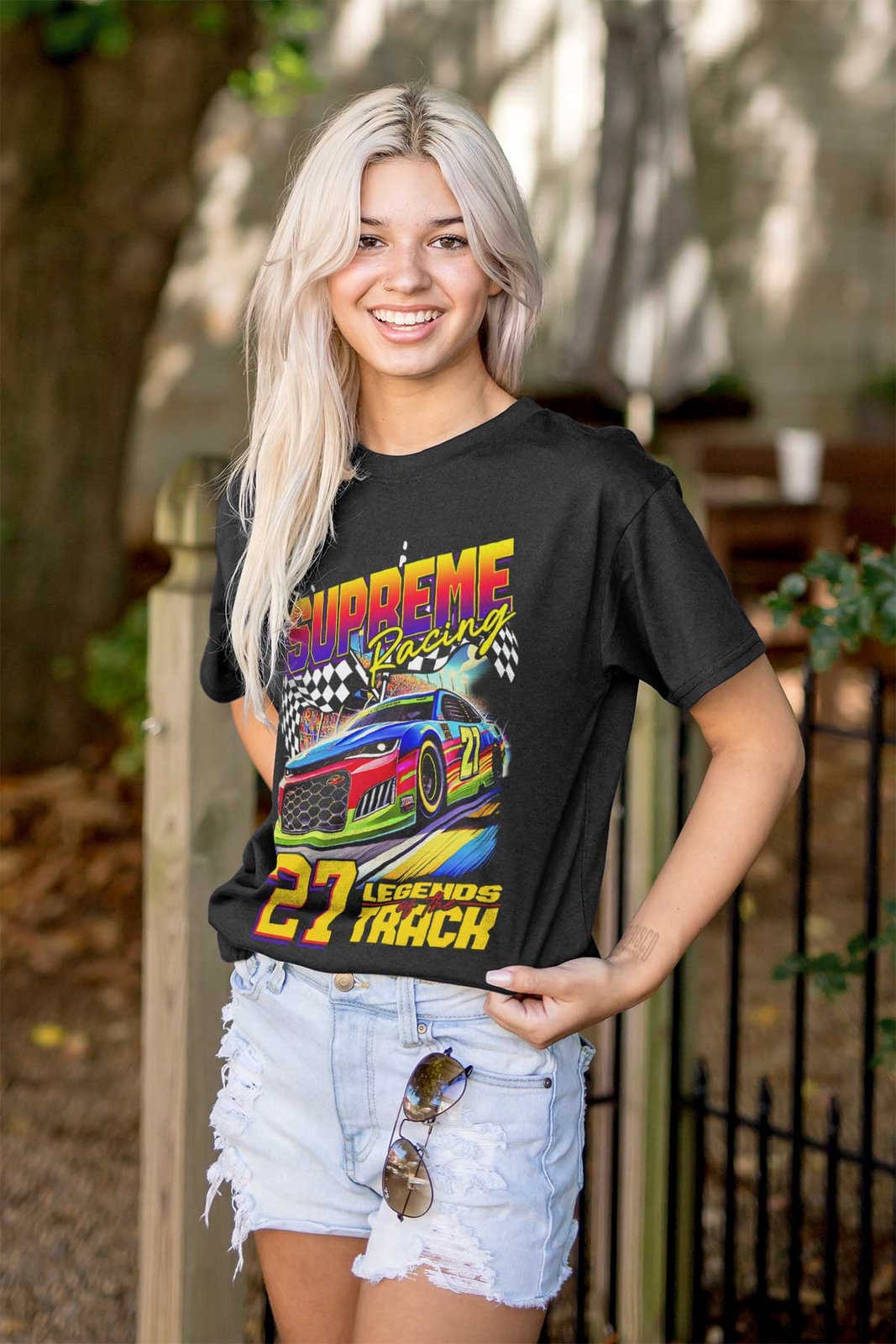 Supreme Racing 27 Legends Track Racecars Mens Casual Crewneck T Shirts Tees gallery