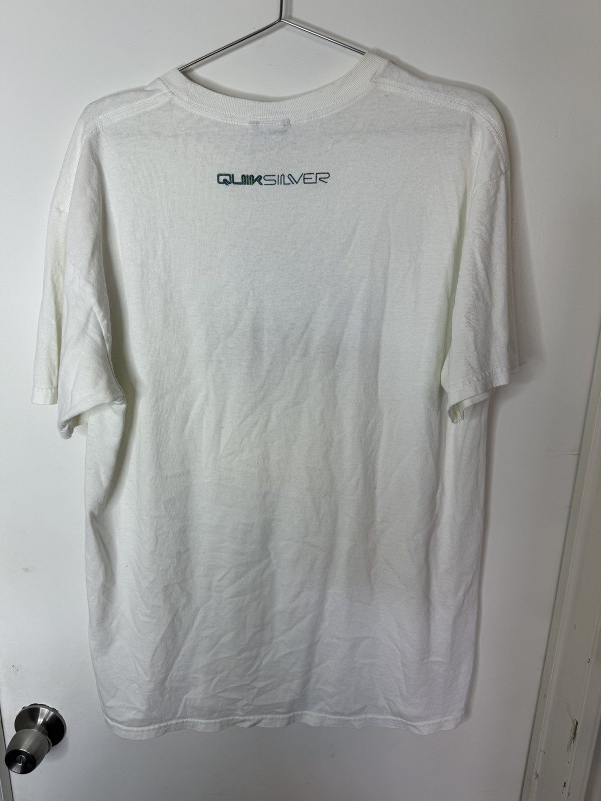 Men's Quicksilver Wave Logo White T-Shirt 2XL Short Sleeve "Older" surf style gallery