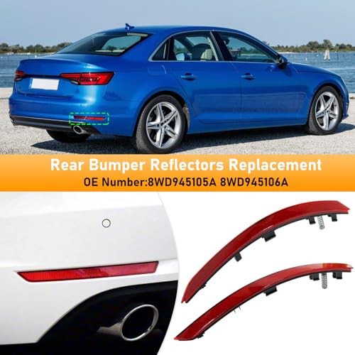 Compatible with Audi A4 B9(8W) Rear OS Bumper 16-19 A4 B9 Rear Reflector