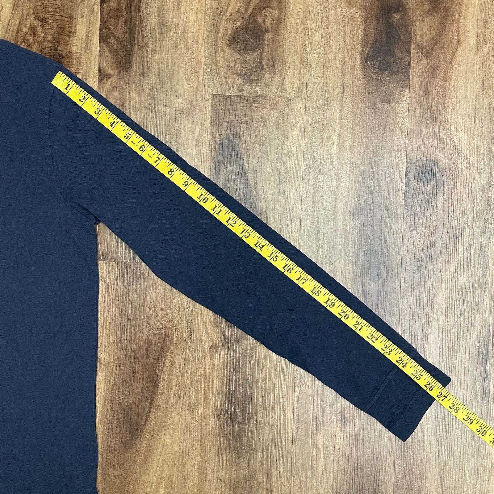 Flint & Tinder Mens Medium Long Sleeve Henley Shirt Ribbed Cuff Blue Made In USA gallery