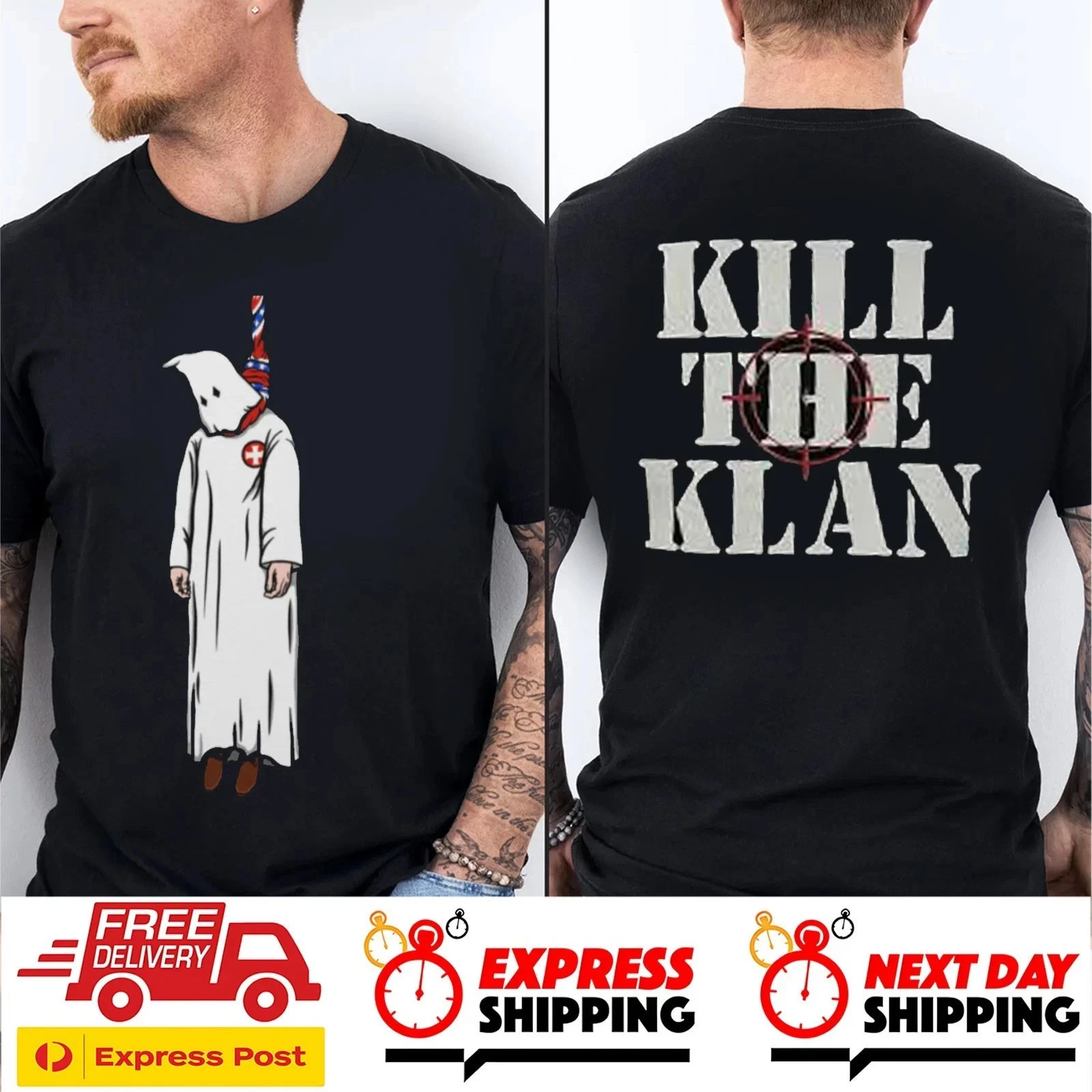 Kill the Klan Powerful Anti-KKK Statement Tee with Graphic Protest Art