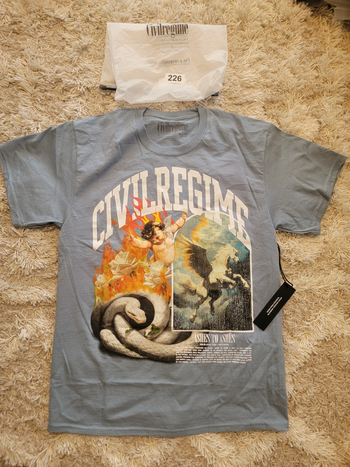 Civil Regime Cherub Ashes To Ashes T-shirt Size Large True To Size gallery