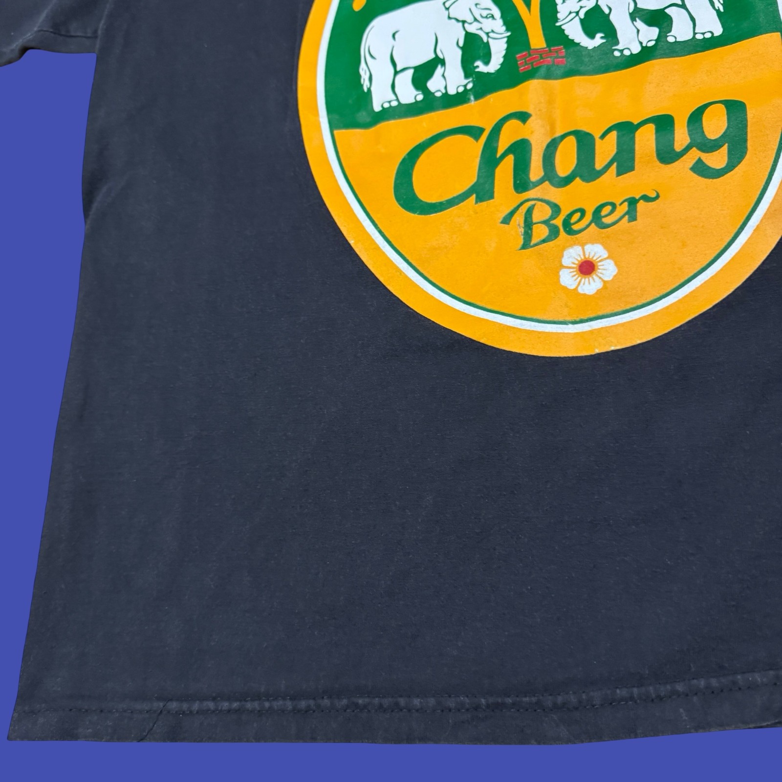 Chang Beer T Shirt L Black Yellow Elephant Tree Thailand Lager Logo Graphic gallery