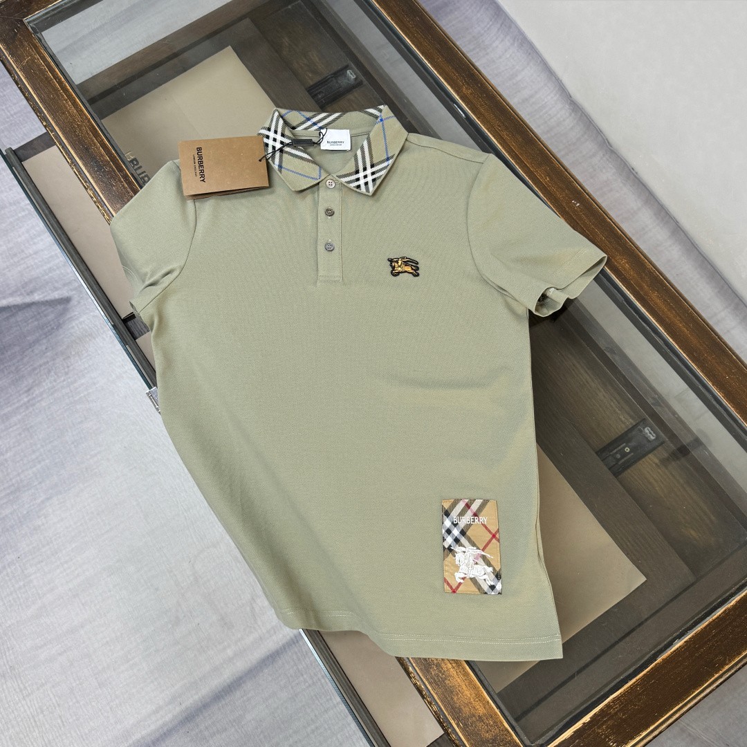BUR*BERRY Men's Light Green Short-Sleeve Collared Polo Shirt XL gallery