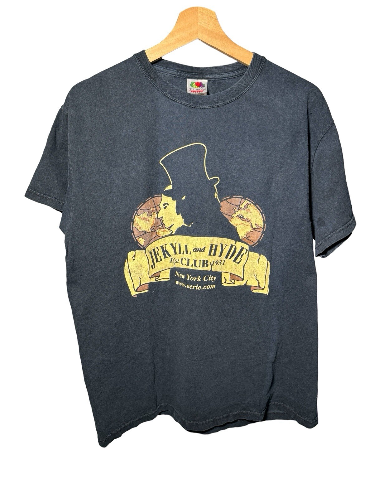 Vintage Jekyll and Hyde Club NYC Men’s L T-Shirt Black 90s Dbl Sided
