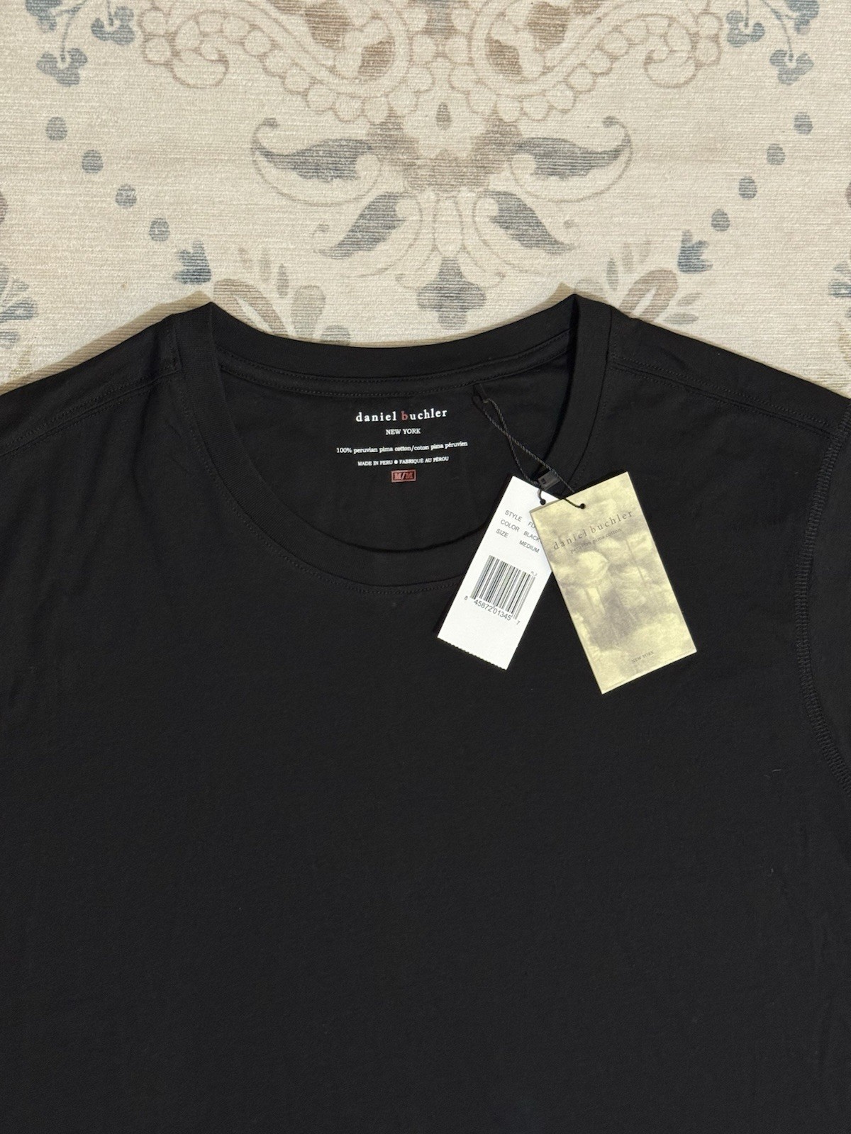 NWT Daniel Buchler Pima Cotton Tee Black Retail $75 Size Medium gallery