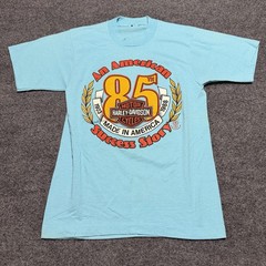 Vtg Harley Davidson Shirt Men’s Small Blue 80s Motorcycles USA Biker Tee Eagle