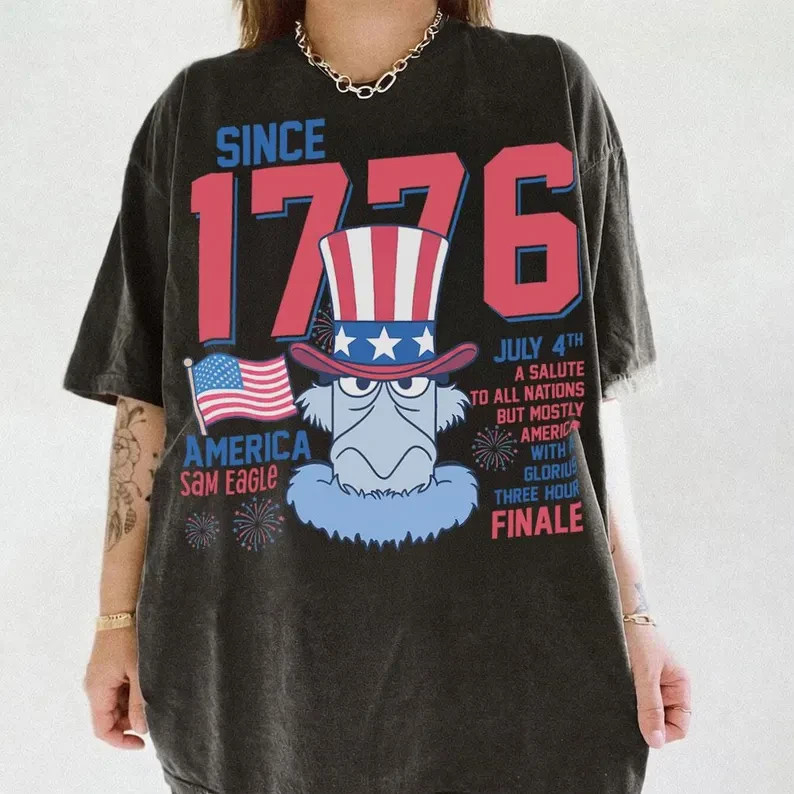 The Muppets Sam Eagle July 4th Fireworks Celebration T-shirt, 250th shirt gallery