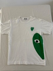 Comme des Garcons PLAY Red Double Heart T-Shirt SZ M & Green Heart T Shirt VG