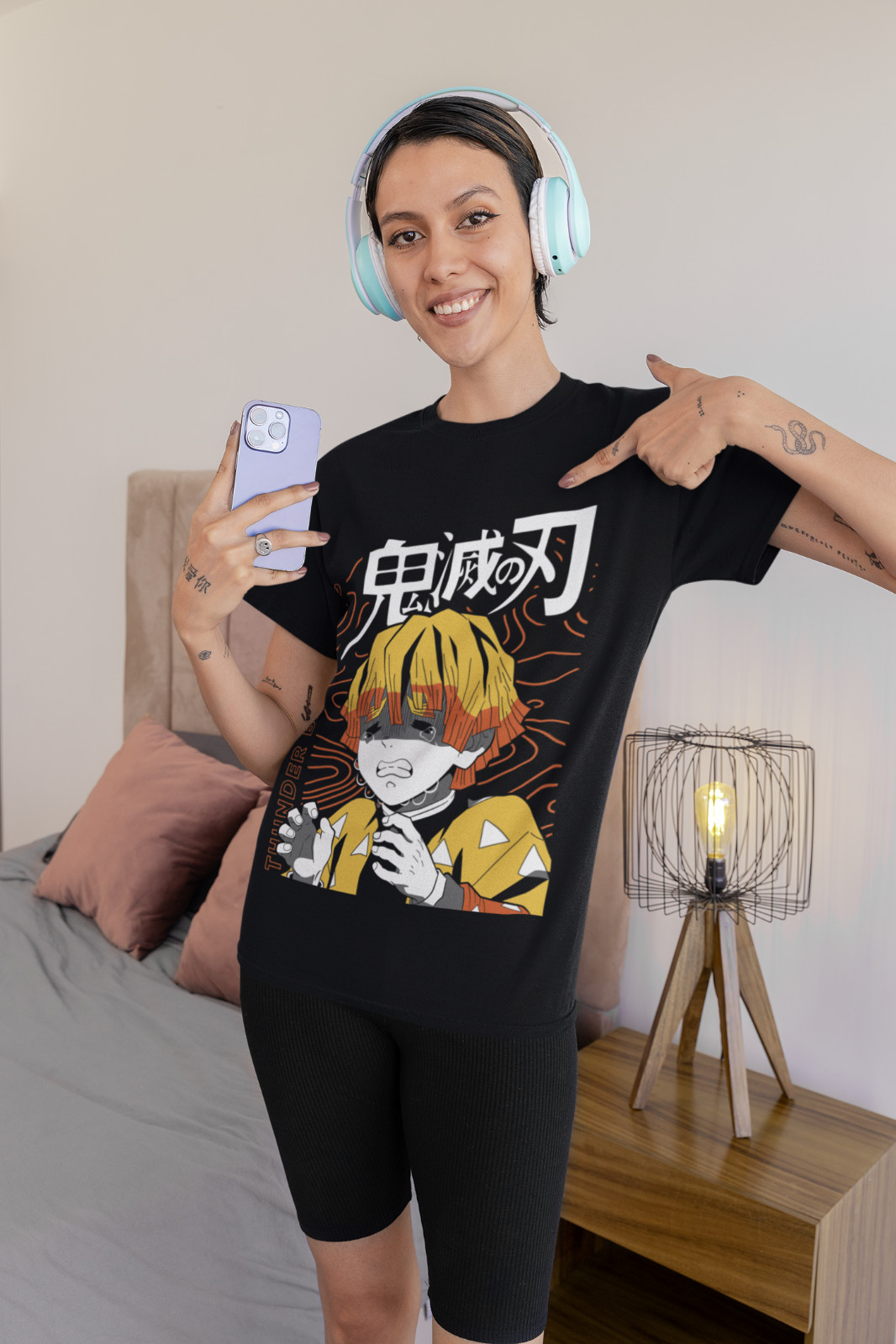 Demon Slayer Shirt Zenitsu Tshirt Tanjiro T-Shirt Muzan Doma Tee Inosuke Nezuko gallery